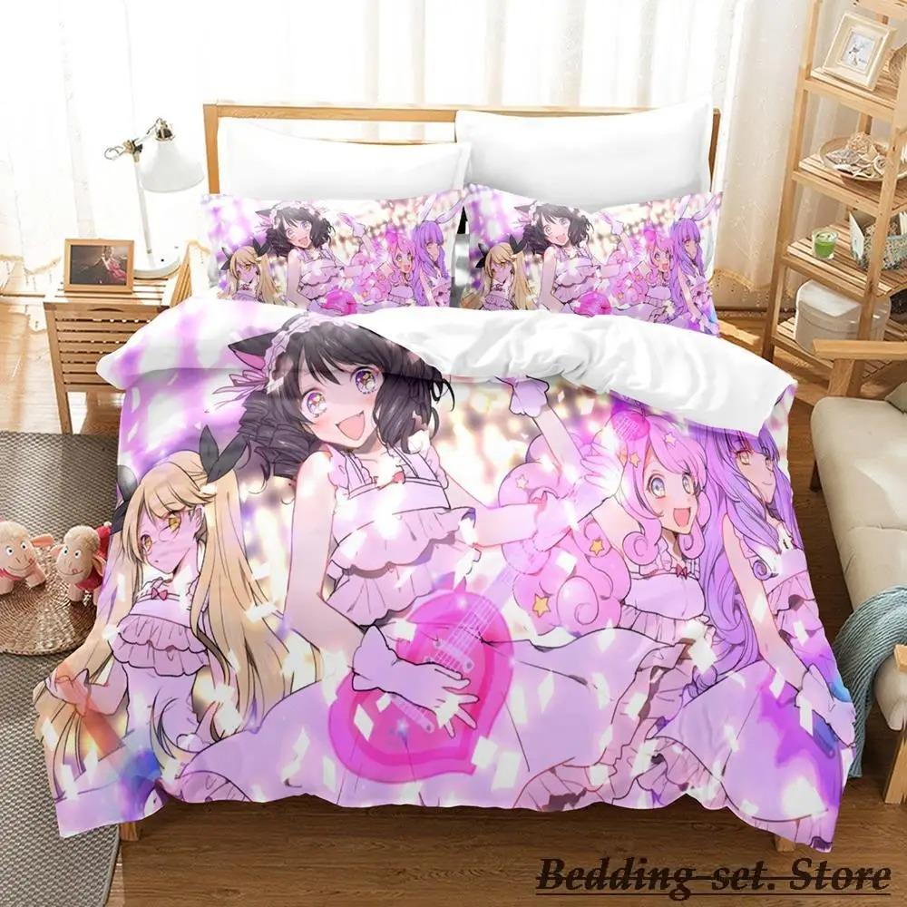 Show By Rock! Bedding Set Cartoon Anime Three-piece Set Adult Kid Bedroom Duvetcover Sets 3D Kawaii Cute Girls