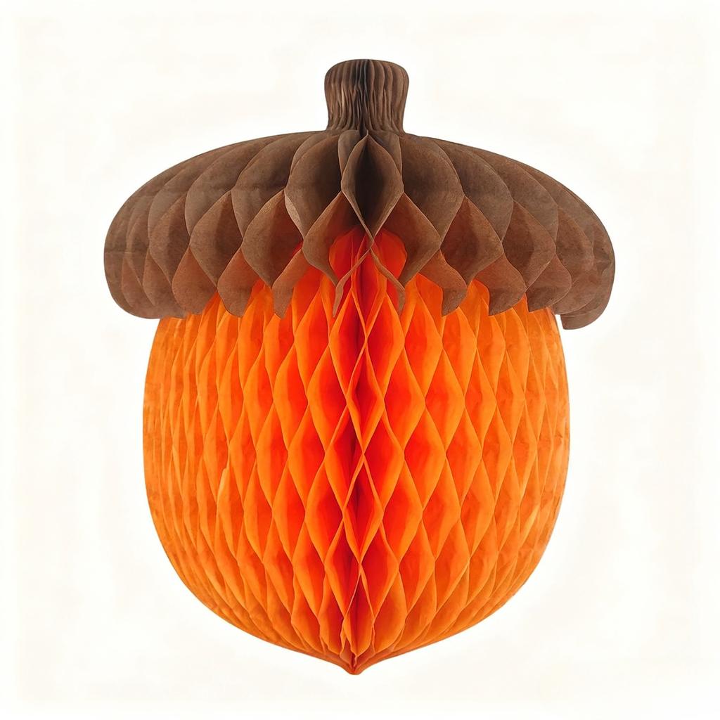 1/2pcs Elegant Orange Honeycomb Tassel Decor - Paper Pom Poms for Weddings, Home Decor - Perfect for Thanksgiving Centerpieces