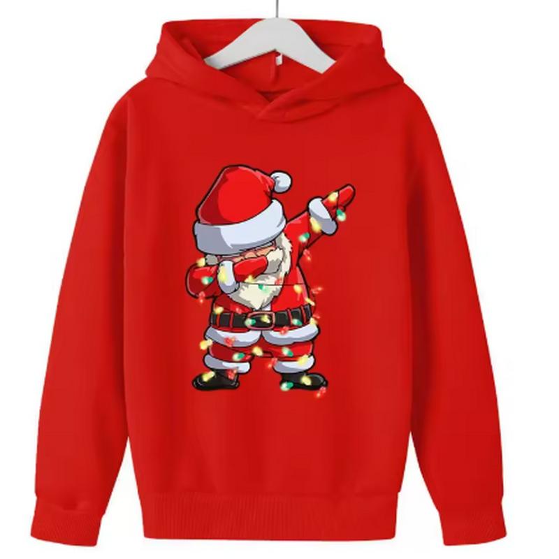 Kapuzenpullover aus Fleece mit Weihnachtsmann-Aufdruck für Damen und Herren