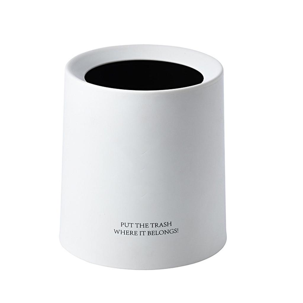 Desktop Trash Can Animal Pattern Cute Portable Mini Waste Basket for Study Office 1.5L Black