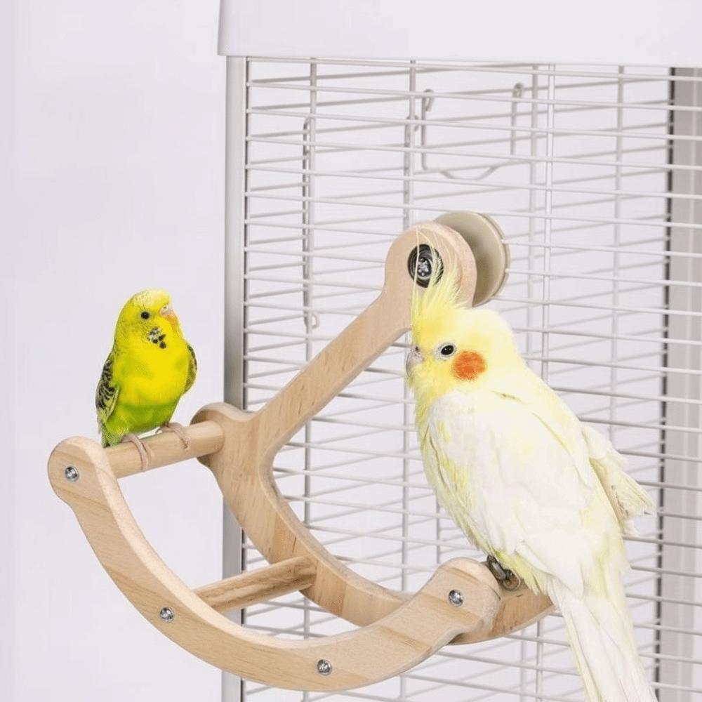 Houten Vogelschommel Speelgoed Hangende Papegaaien Oefenwiel Zitstok Schommelende Zitstok Standaard Entertainment