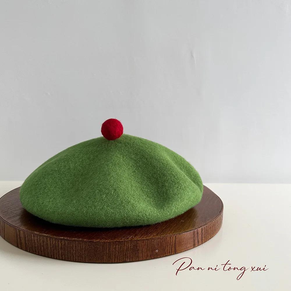 1pc Women French Classic Solid Color Beret Cap,fleece-lined Warmth Leisure Fashion Beanie Hat Suitable for Party Wear Halloween