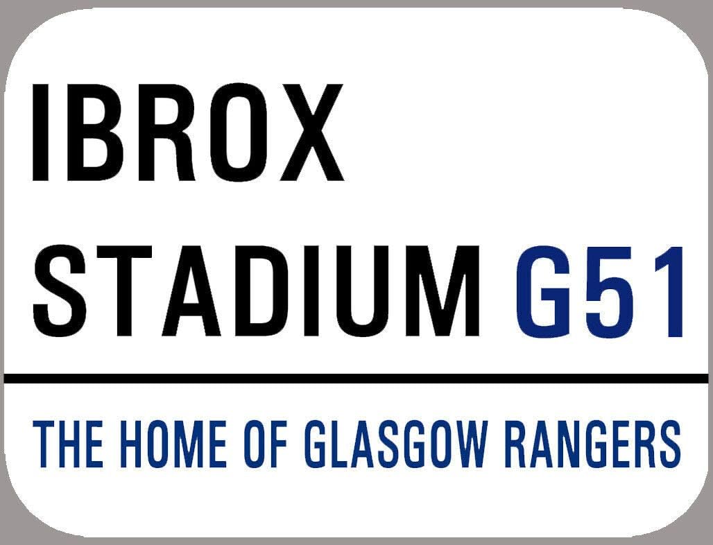 

TNND Glasgow Rangers Metal Street Sign Outside Or Inside Use Ibrox Stadium Metal Plate Plaque Aluminum Metal Sign es 20x30cm（7.8x11.8inch）