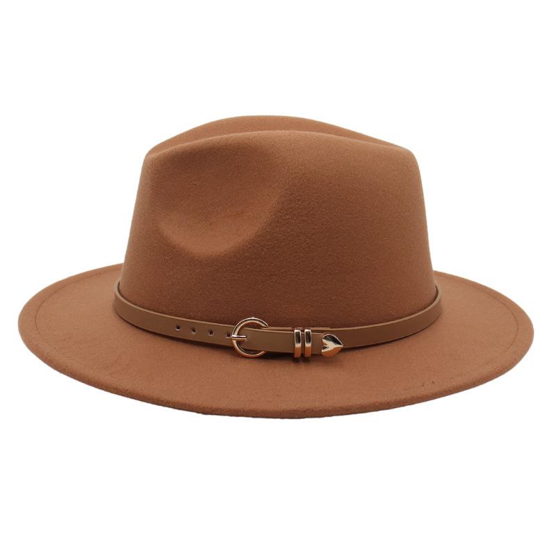 Europe And The United States New Top Hat British Party Jazz Hat Fedora Foreign Trade Woolen Felt Hat Big Brim Trendy Hat