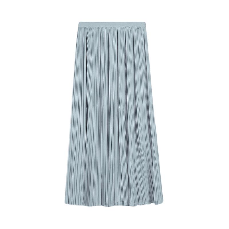 High Waist Pleated A-Line Midi Skirt - 2025 Slimming, Solid Color, Versatile Design