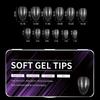 550PCS False Nail Tips Soft Gel Fingertip Semi-matte Capsules Almond French Coffin Full Cover Artificial Fake Nails Extension