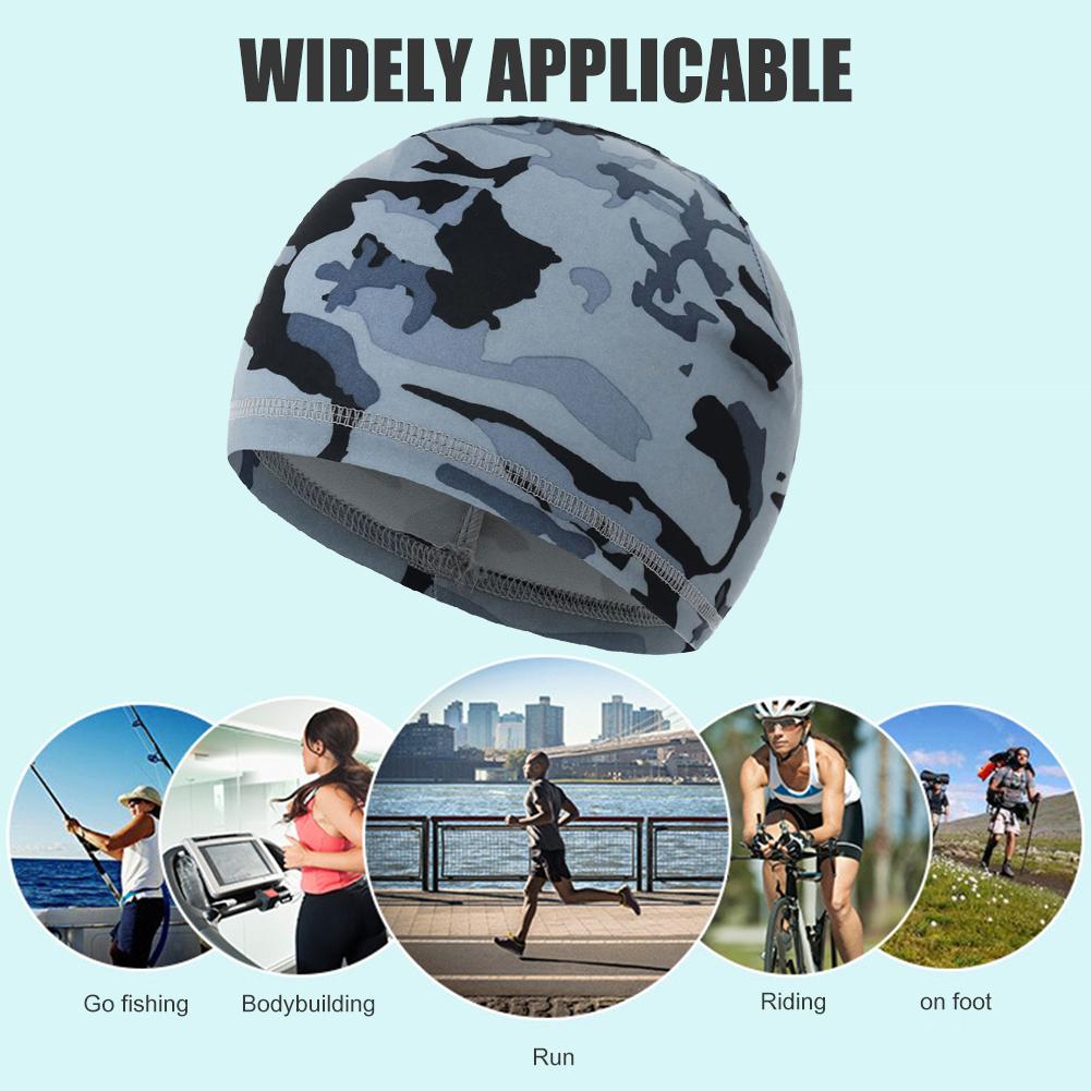 Cycling Helmet Cap Ice Cloth Motorcycle Sports Hat Bicycle Headscarf Helmet Quick Drying Sweat Wicking Hat Run Cooling Skull Cap