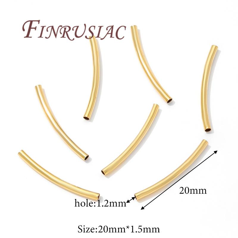30/60PCS 18K Gold Plated Tubes For Jewelry,Spacer Beads,Separators For Bracelets,Tube Beads,DIY Jewelry Making Accessories