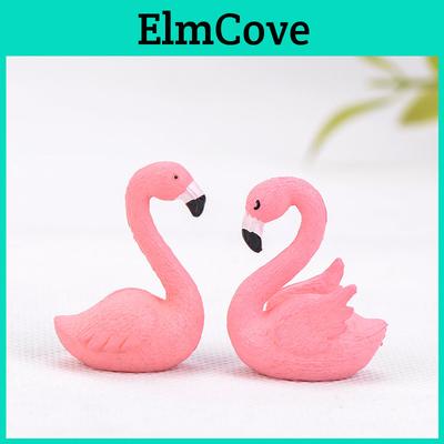 Ornament decorativ din PVC cu flamingo, breloc pentru tort, figurină mică cu peisaj