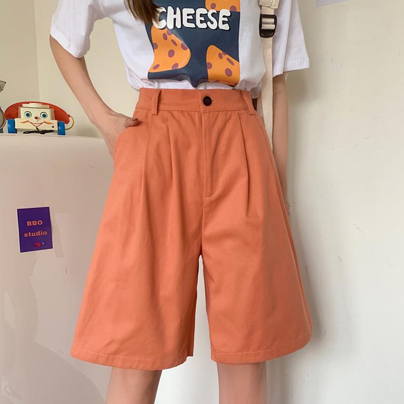 Pure Katoenen Workout Cropped Broek voor Dames In de Zomer Losse Casual Losse Retro Wijde Pijpen Broek voor Studenten Mid-length Broek 3XL brown