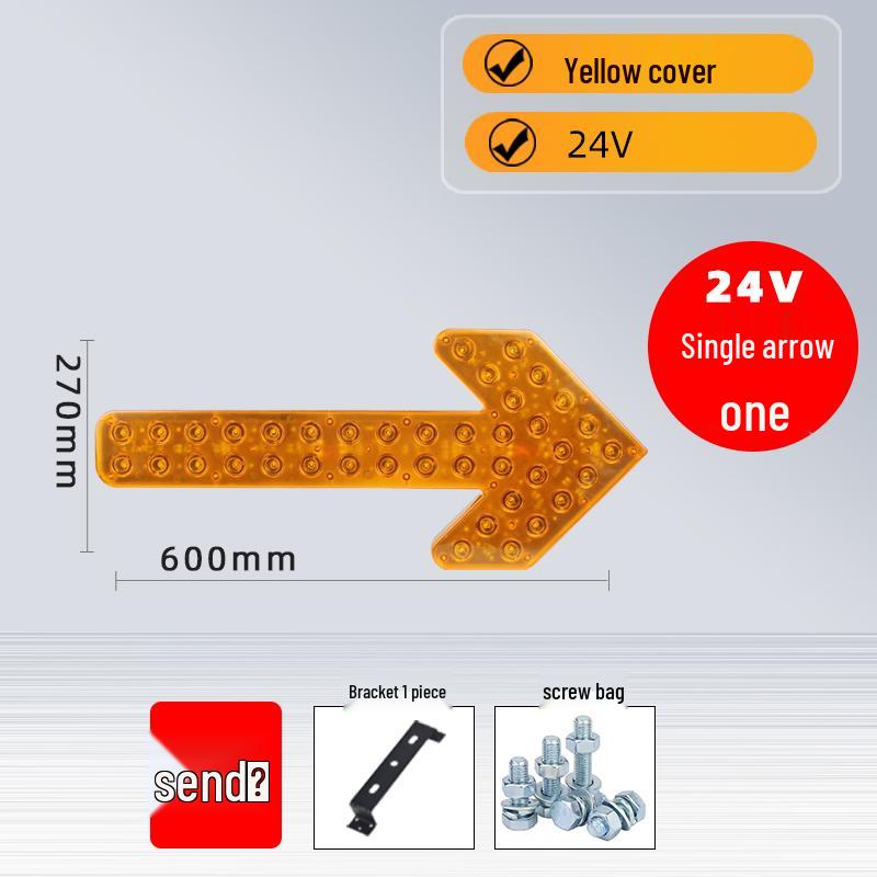 LED Directional Arrow Light 12V/24V for Trucks - Engineering, Construction, Warning, and Strobe Indicator.