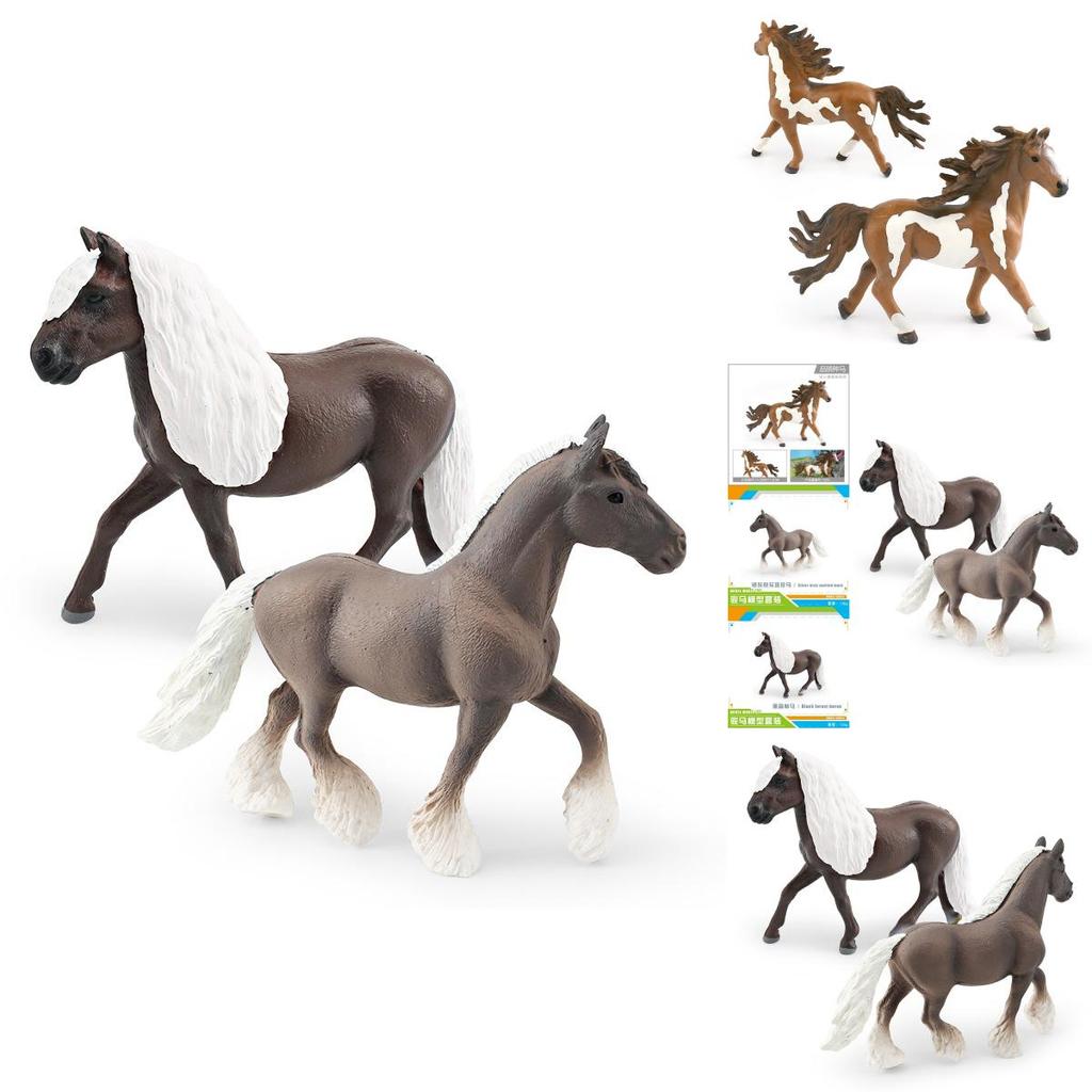 Beautiful Silver Gray Spotted Mare Model Lifelike Animal Figurine For Decoration