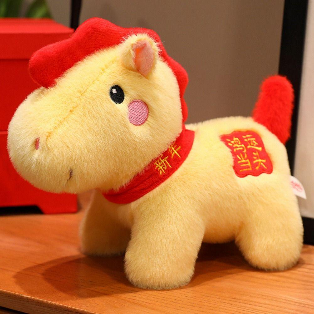 2026 Horse Year Plush Horse Doll Letter Print Horse Stuffed Animal Horse Year Mascot  Children Toys