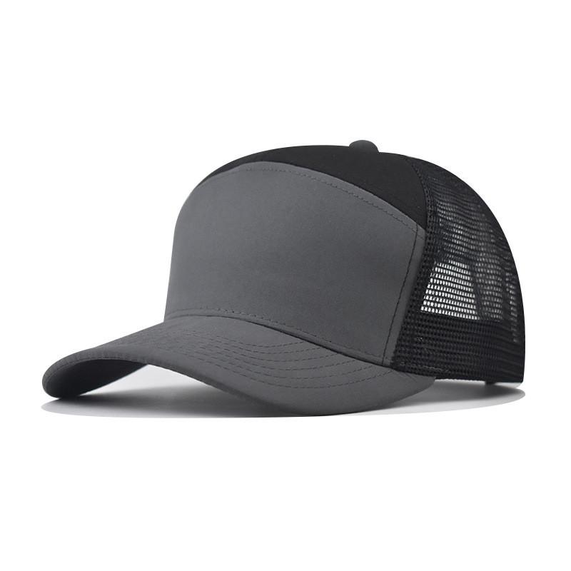 

Cotton Color Block Mesh Cap Baseball Hat With Short Brim For Outdoor Sports Use Gray Dualtone