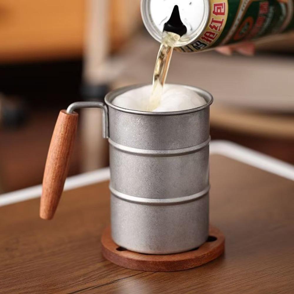 Stainless Steel Vintage Wine Mug Industrial Style Coffee Cup Durable Camping Cup  Camping