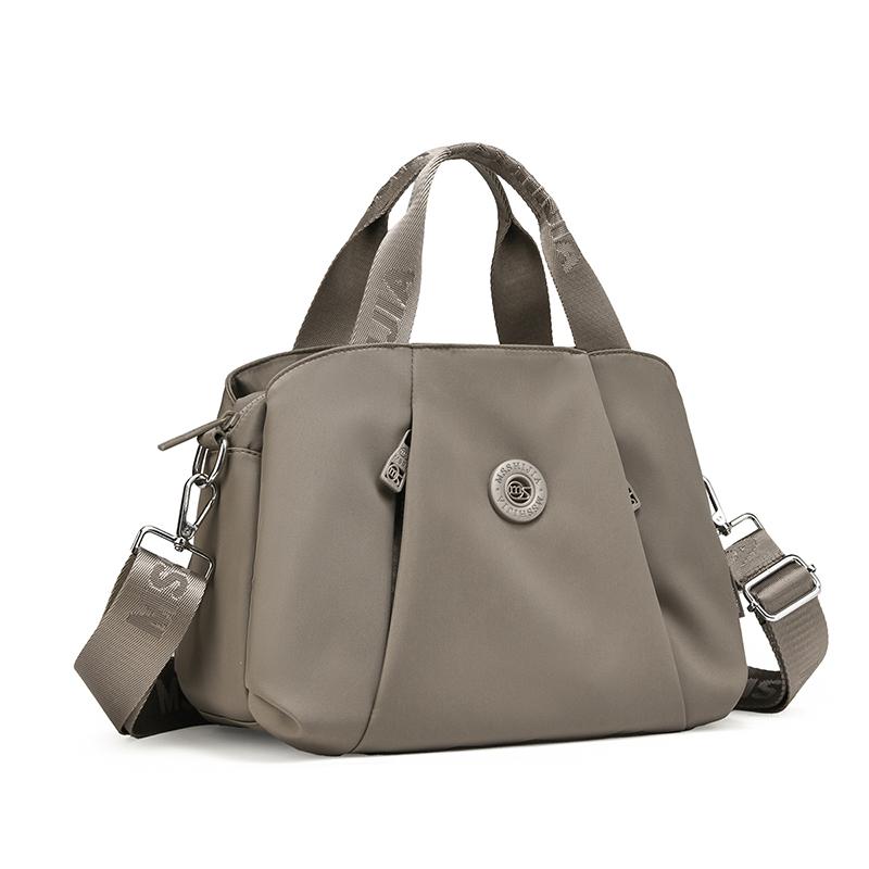 Solid Color Large Capacity Tote Bag with Adjustable Shoulder Strap and Multiple Pockets for Daily Use хаки