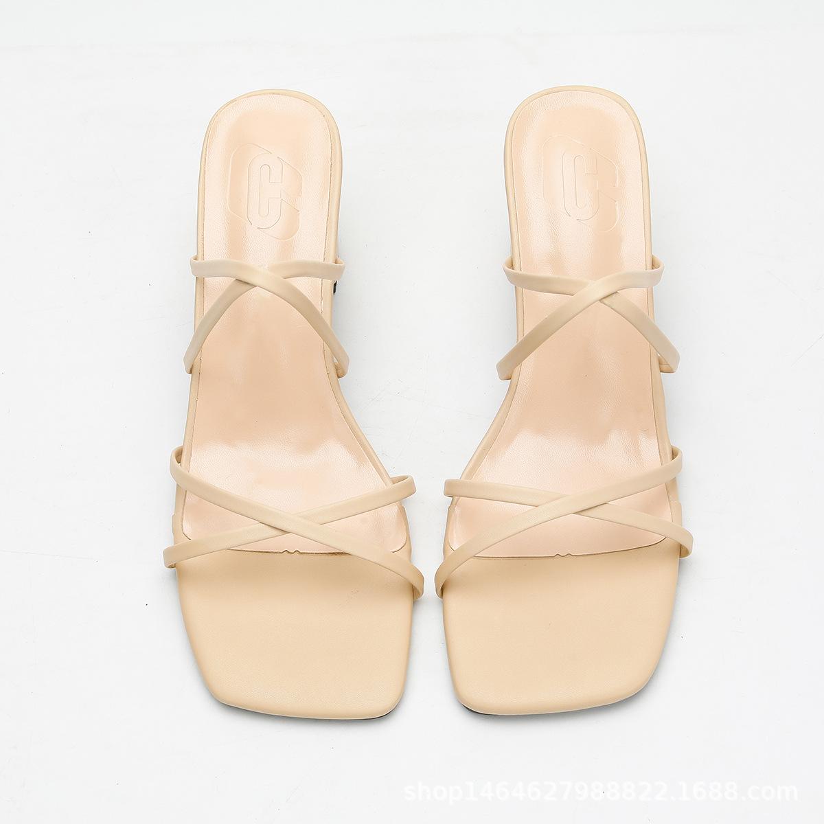 

Женские туфли-роса летние универсальные с квадратным носком на толстом каблуке с декоративным открытым носком уличные туфли на высоком каблуке 43 абрикосовый