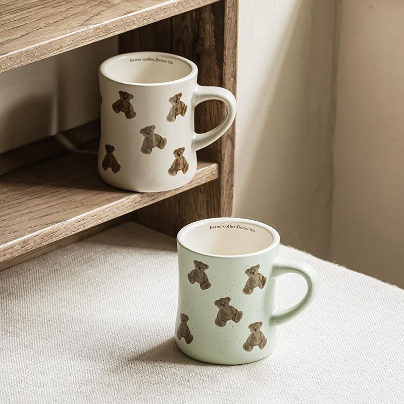 Cute Ceramic Bear Cup Wind Breakfast Cup Milk Cup Household Water Cup Office Mug Coffee Cup