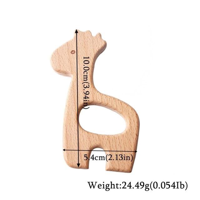 1pc Baby Teether Wooden Animal Pacifier Pendant BPA Free Beech Koala Rodent Baby Gym Accessories Teeth Pendant Children'S Goods