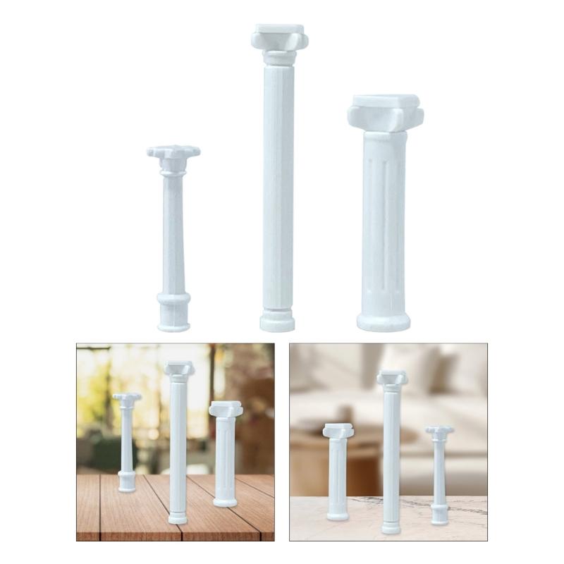 6Pcs Mini Roman Pillar Plastic Greek Roman Column Roman Priest Cloths Myth DIY Sand Table Scene Accessories Home Decors