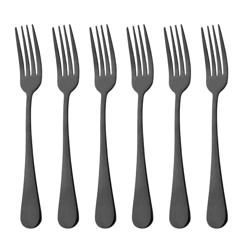 Drmfiy Dinner Forks Stainless Steel Dinnerware Set 6 Piece Snack Dessert Forks Tableware Salad Fork Cutlery Kitchen Utensils