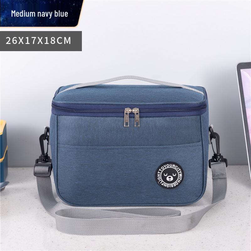 Large Capacity Insulated Lunch Bag with Aluminum Foil and Shoulder Strap