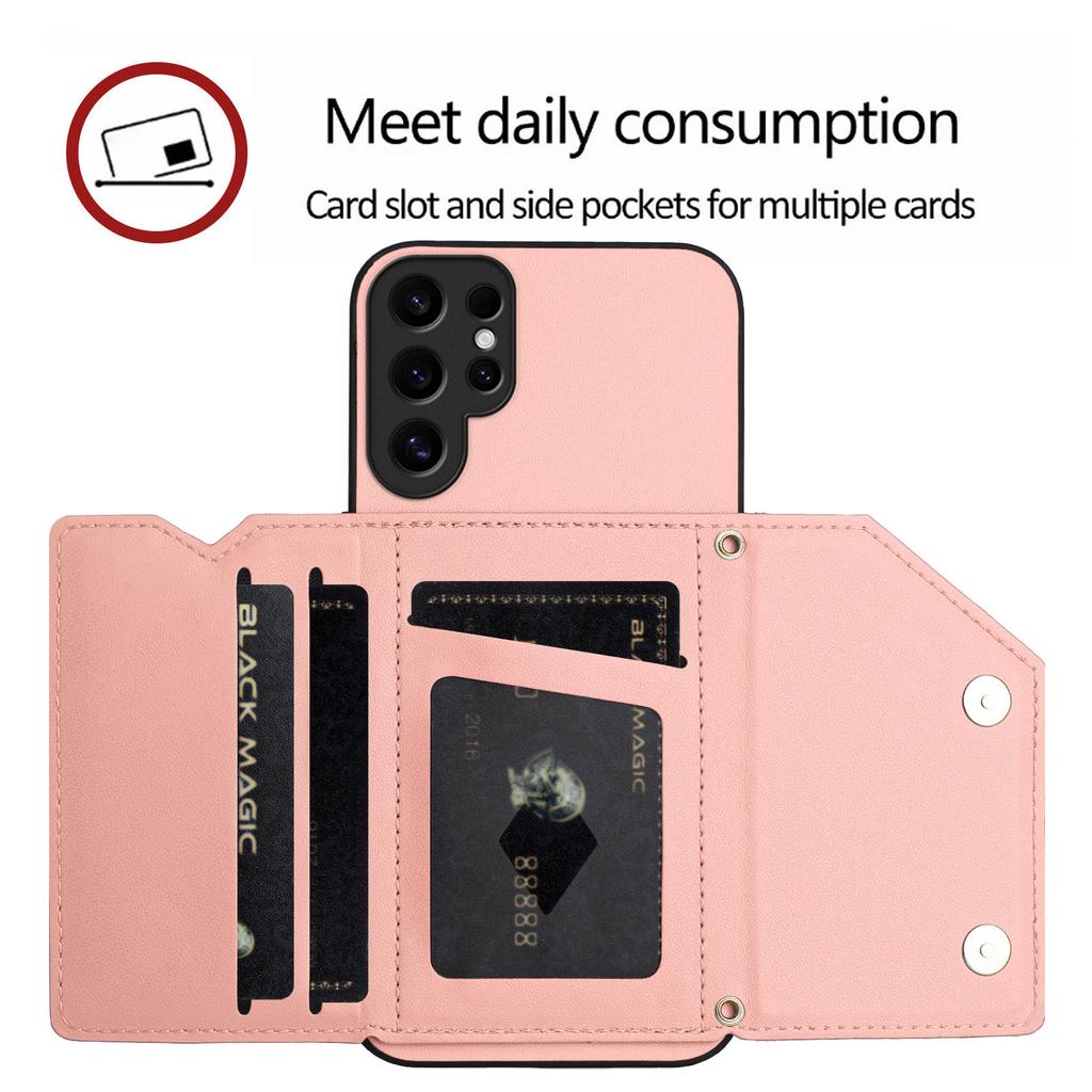 Für Samsung Galaxy S24 Ultra Hülle Kartenhalter Ständer Hautgefühl Handyhülle mit Handschlaufe