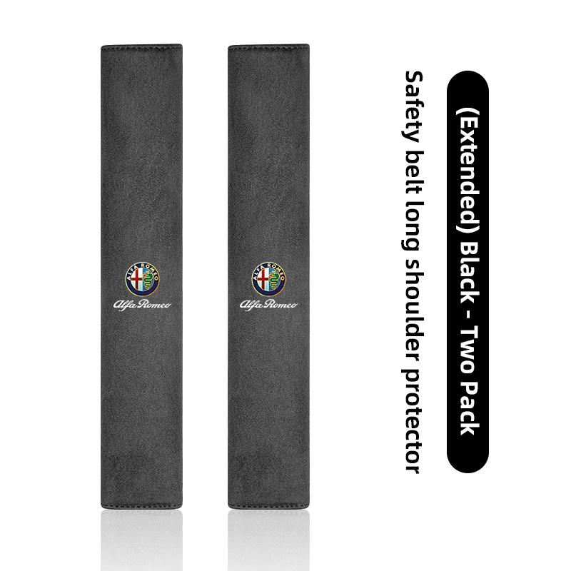 2026 Hot Sticker Suede Car Seat Belt Shoulder Cover Protection SeatBelt Pad Auto Interior For Alfa Romeo 4C 159 166 Giulia Giuli