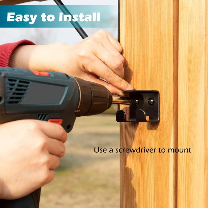 24in Gate Rod Bolt Set in Metal with Mount Plates and Ready Holes for Yard Fence Side Entry Hardware for Property Use