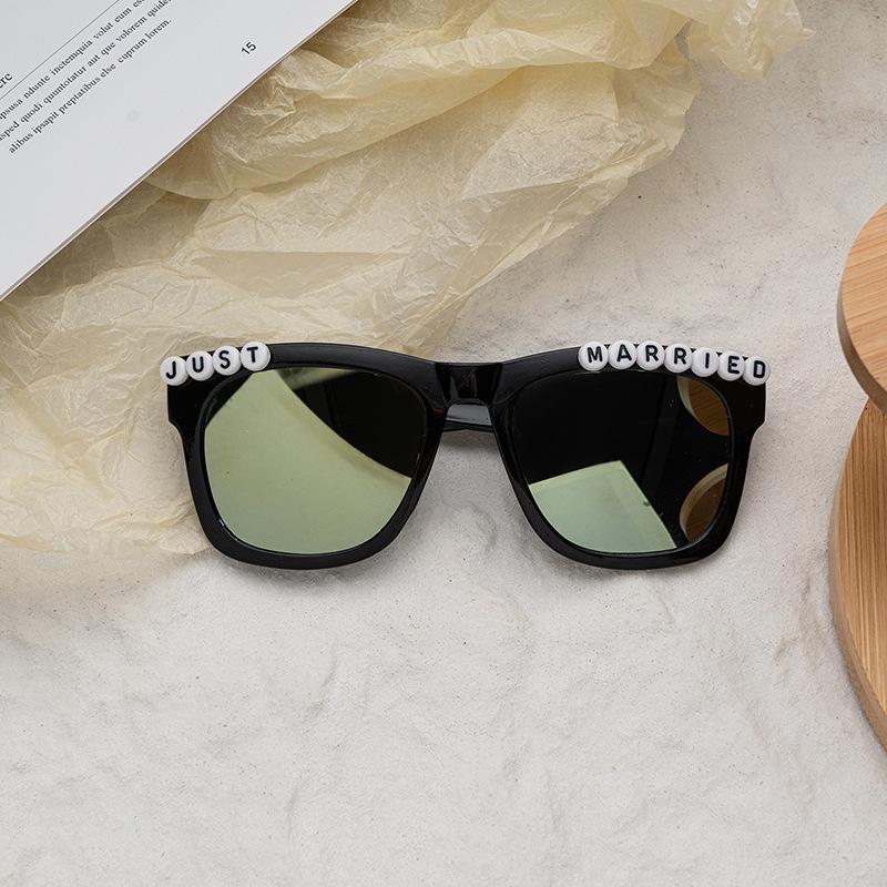 Custom Bridal and Prom Sunglasses: Black Unisex Letter Design
