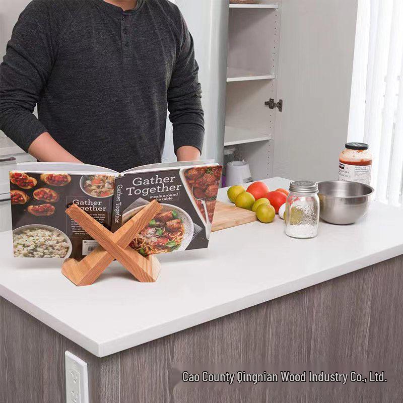 In-Stock Wooden CD and Vinyl Display Rack - Convenient Desktop Storage and Recipe Holder