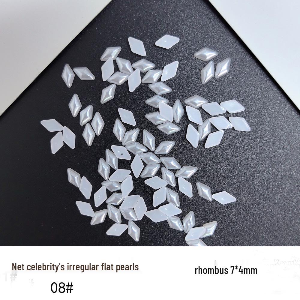 Mini Nail Art Pearls: Irregular Heart, Water Drop, Moon Flat Back Rhinestones for DIY Handmade Nail Jewelry