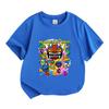 Kids Boys Girls 100% Cotton Crew Neck Short Sleeve T-Shirt, Geometry Game Cartoon Print Casual Summer Tee for Children Daily Wear Active Tops