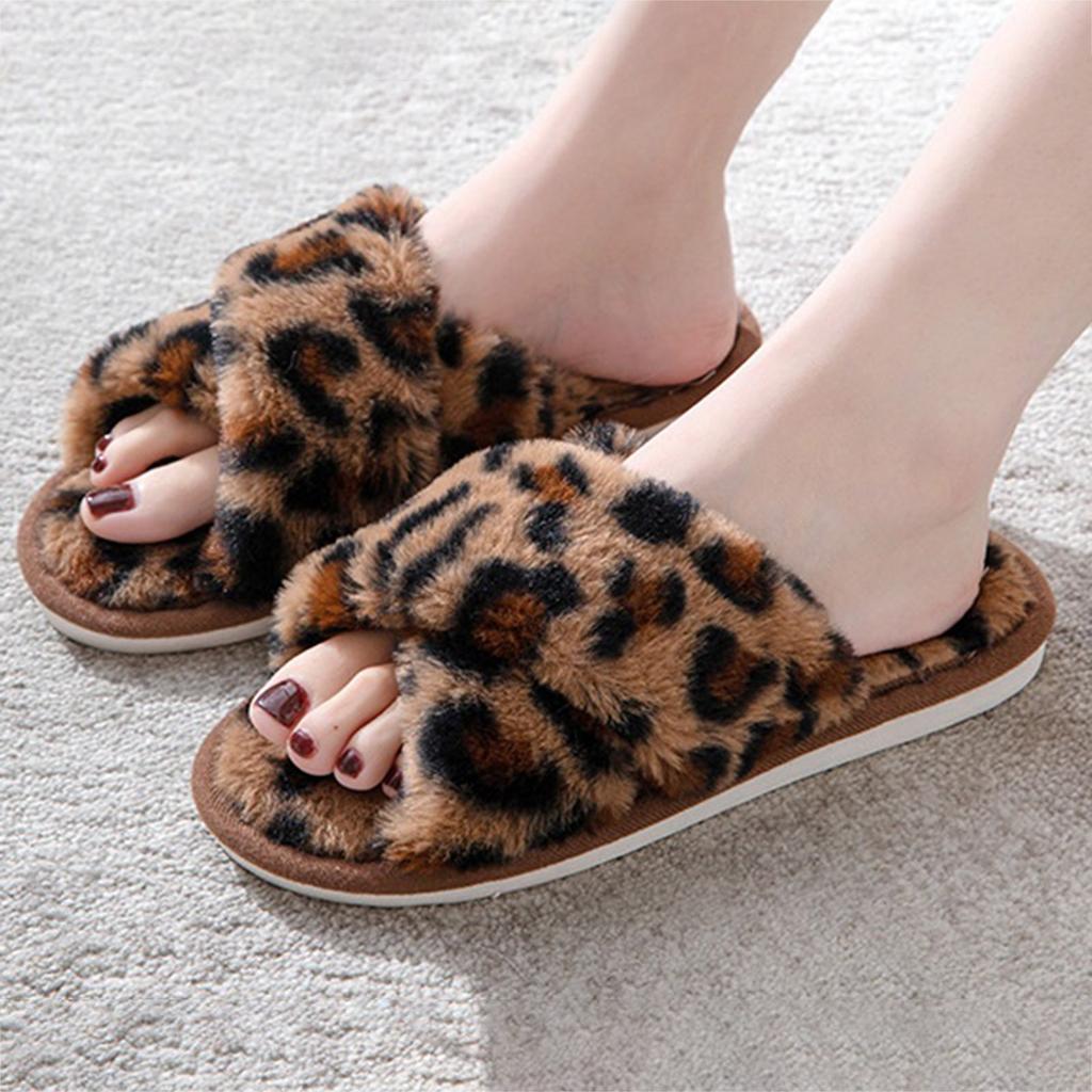 Pantofole Morbide a Fascia Incrociata in Peluche, Casa, Pelliccia, Per Donna, Punta Aperta, Suola Morbida, Scarpe da Casa Peluche, Donna, Inverno, Accoglienti, Calde, Pavimento Interno
