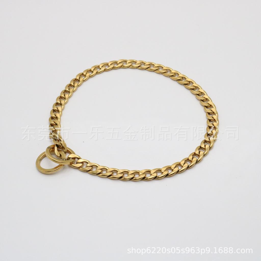 Stainless Steel 304NK Chain Pet Neck Ring Dog Chain Seamless Welded P Chain 11MM16MM Training Dog Walking Pet Chain
