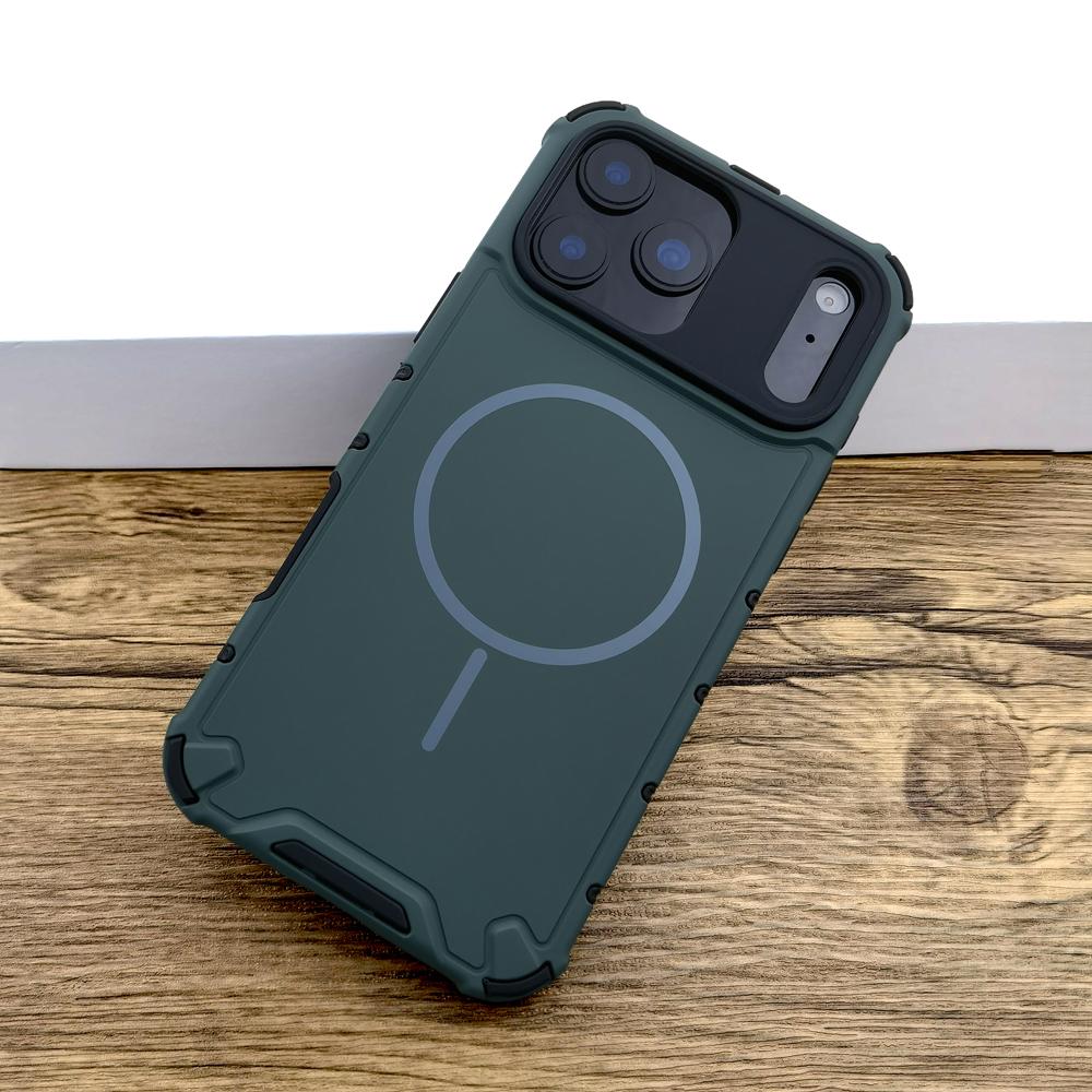 Shockproof Armor Magnetic Case For 17 Air 16 15 14 13 12 Pro Max Plus 16Pro 17Pro for Magsafe Wireless Charge Back Cover