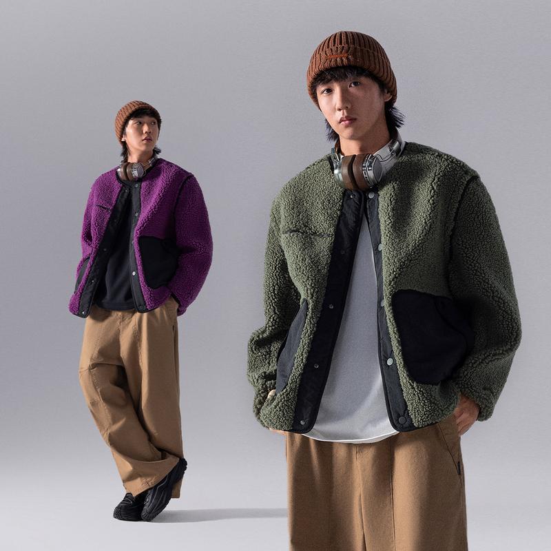 Li Ning CF Gât Rotund Un Singur Nasture Cald Mânecă Lungă Pulover Tricotat Bărbați pulover Luo-Yan-Verde AFDU911-1