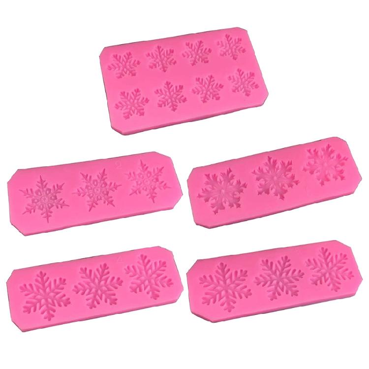 DIY Snowflakes Shape Fondant Mold Baking Gadgets Cake Baking Accessories 5 Types