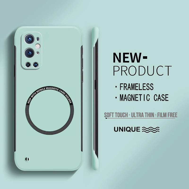 

Ультратонкий жесткий магнитный чехол для телефона из поликарбоната без рамки для Oneplus 9R 8 9 Pro 8T защитный матовый цветной сплошной чехол Oneplus 8T мятный