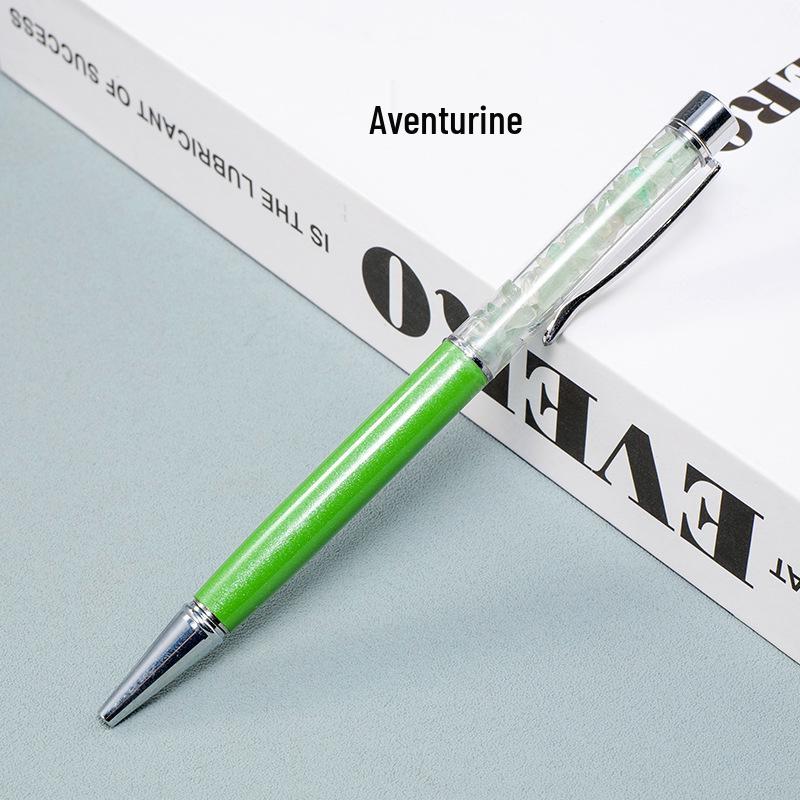 Natural Crystal Stone Ballpoint Pen: Energy-Infused Twist Metal Pen, Office Gift