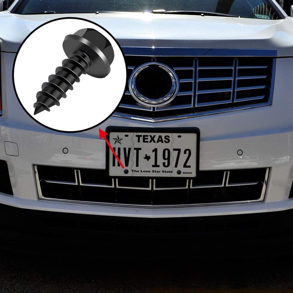 Boao 50 Pieces License Plate Screws Frame Screws License Plate Fasteners For Fastening, Frames And Covers