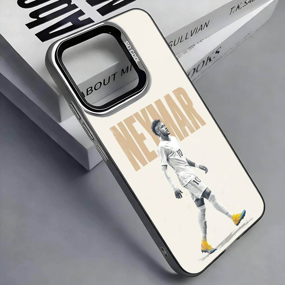 Football 10 For N-Neymar Phone Case For iPhone 17,16,15,14,13,12,11 Plus,Pro Max,Colored Silver Phone Case