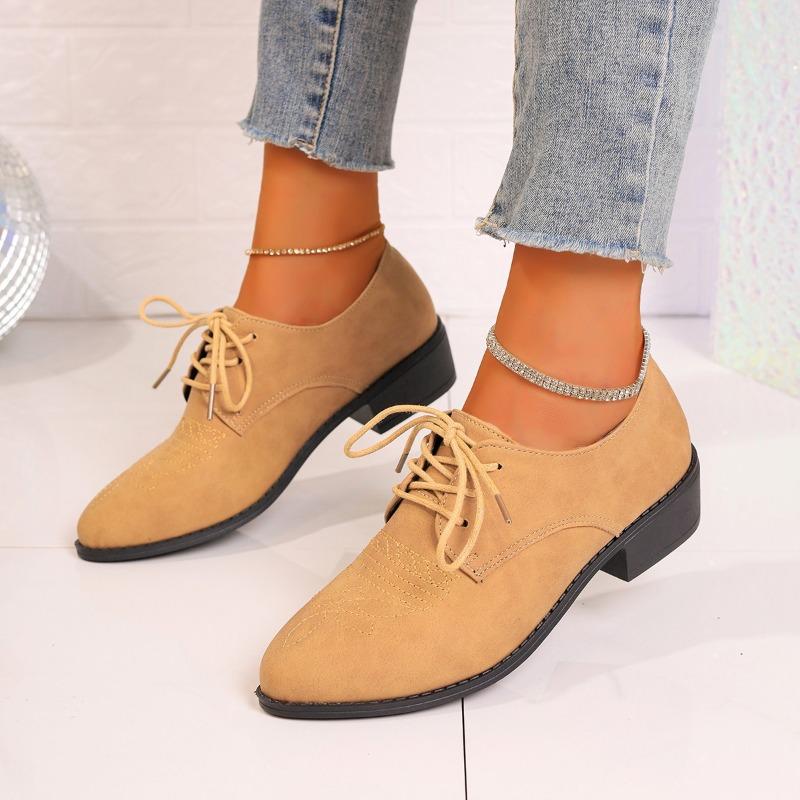 Large Size Shoes Lace-up Single Shoes Women's Suede Women's Single Shoes Women's Shoes One Piece