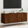 VidaXL Wall-Mounted TV Units LED Lights 2 Pcs, Hanging Television Cabinets with Storage, Floating TV Furniture Living Room, 837315