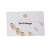 925 Sterling Silver Zirconia C-Shaped Stud Earrings - Simple Korean Style