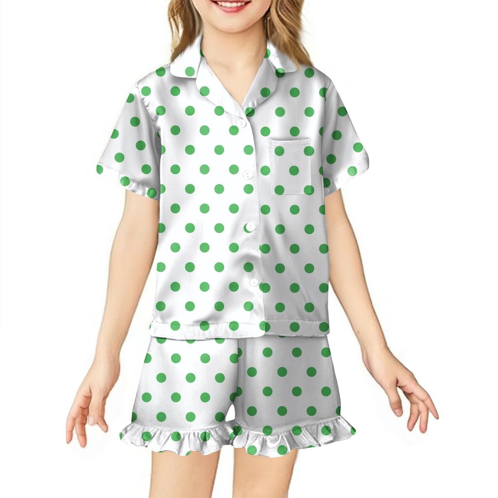 Children's Home Clothes Pajamas Set Short-sleeved Top Shorts Two-piece Set Outer Wear Play Cardigan Clothes