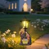 Solar Light Nativity Manger Scene Resins Sculpture Holy Family Ornament For Outdoor Garden Christian Home Decoration