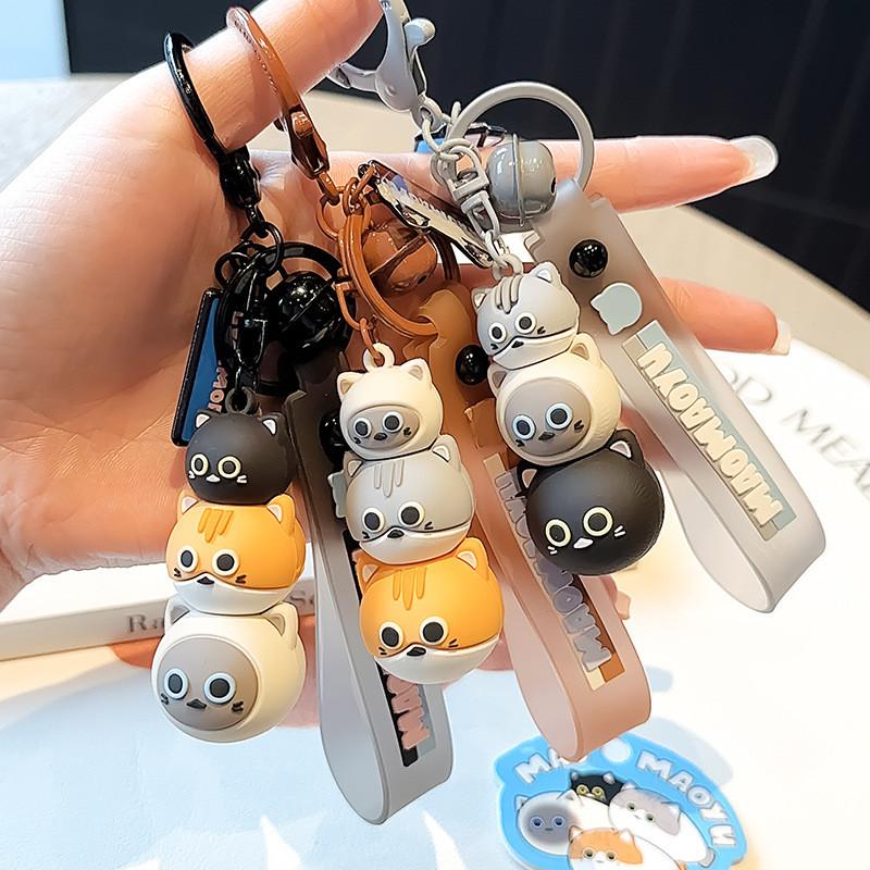 Jinnew Cat Whimsical And Fish Stack Keychain Delightful Resin Key Ring Perfect Gifts For