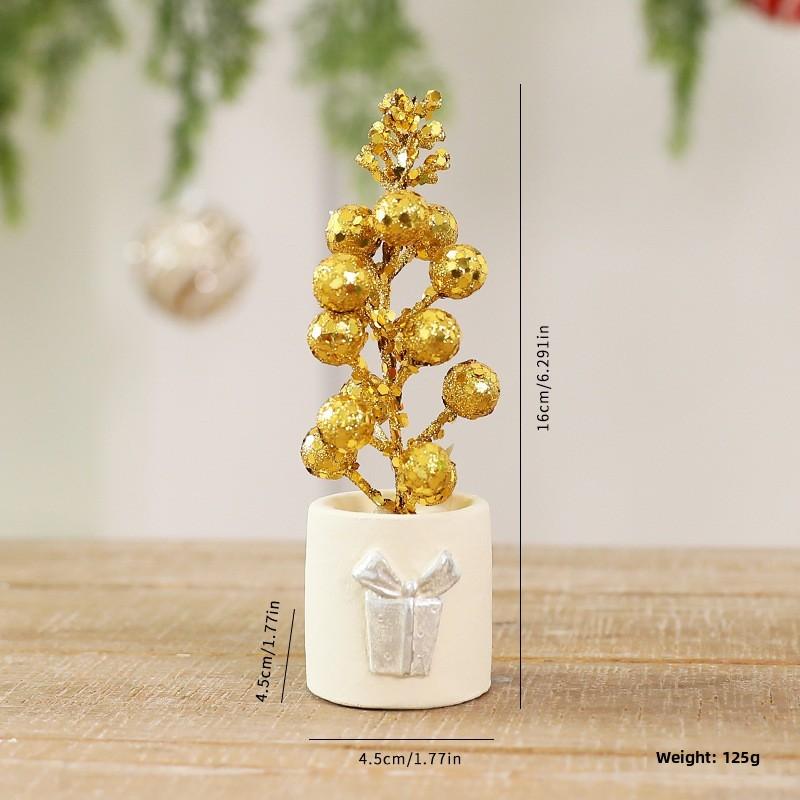 Christmas Fruit Potted Ornament With Classic Style For Indoor Desktop Scene Decoration