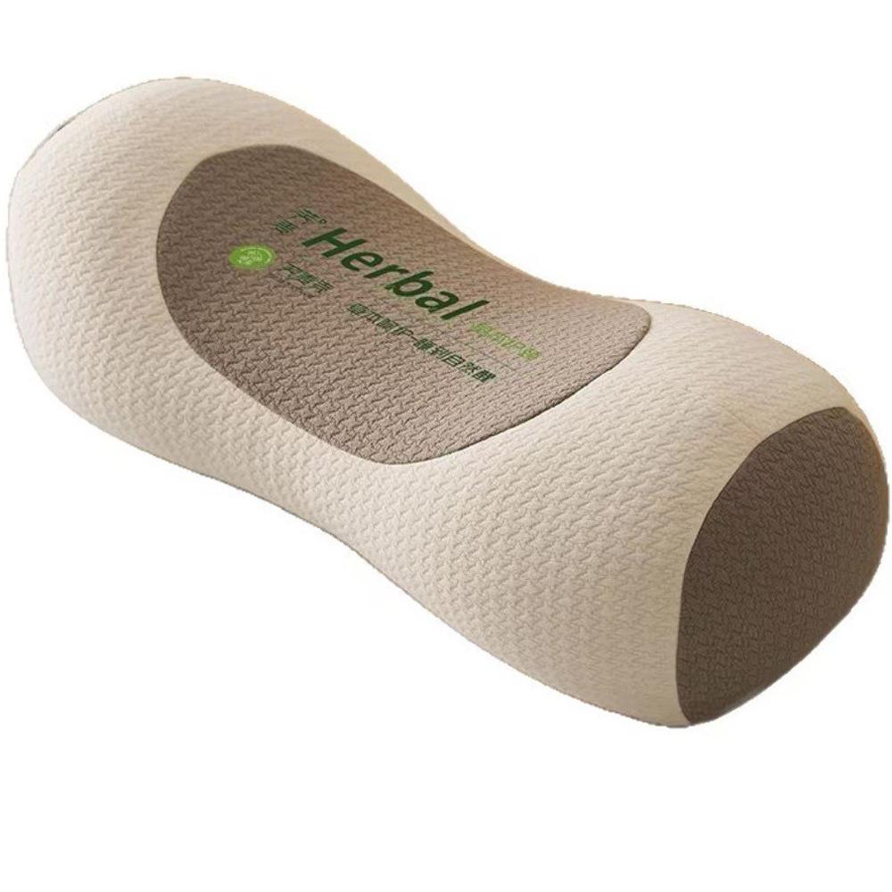 All-Cotton Cylindrical Buckwheat Pillow for Cervical Support and Adult Sleep Aid with Mugwort.
